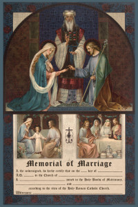 Traditional Joseph and Mary Memorial of Marriage Certificate Unframed Traditional Joseph and Mary Memorial of Marriage Certificate Unframed