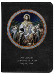 Personalized Catholic Bible with Christ, Bread of Angels - Black NABRE