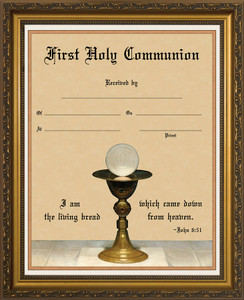 Eucharist with Chalice - Gold Framed Certificate Eucharist with Chalice - Gold Framed Certificate