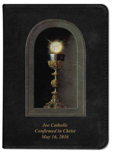 Personalized Catholic Bible with Eucharistic Cover - Black RSVCE