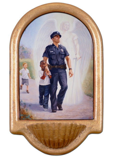 The Protector: Police Guardian Angel Holy Water Font