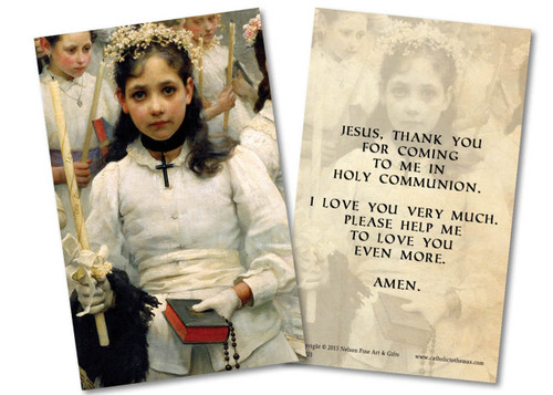 After the First Holy Communion (Detail 1 Girl) Holy Card