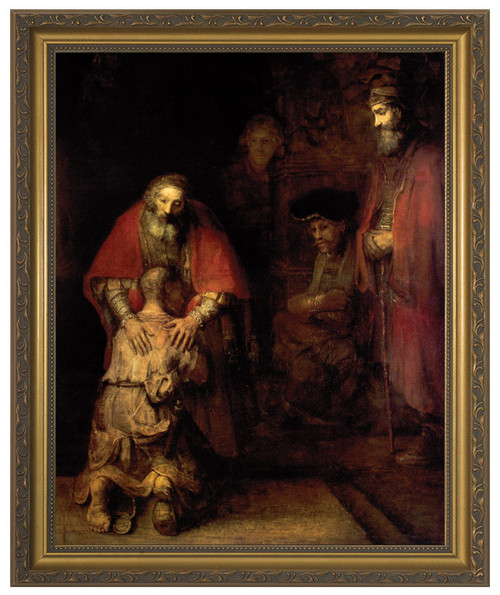 Prodigal Son by Rembrandt - Gold Framed Art