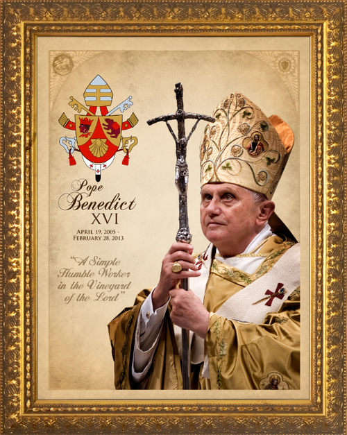 Pope Benedict XVI Commemorative Framed Art