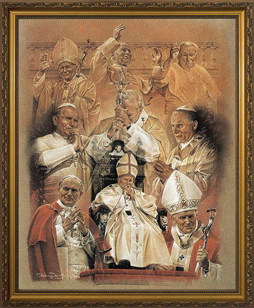 Pope John Paul II with Mother Teresa (younger) Framed Art - Catholic to ...