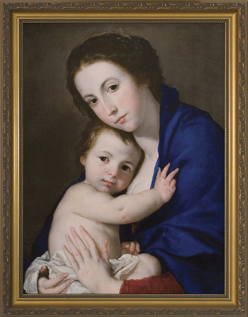 Madonna and Child on a Curved Throne Framed Art - Catholic to the Max ...