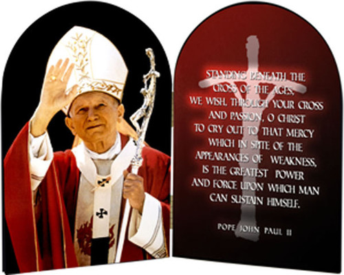 St. John Paul II Waving Arched Diptych