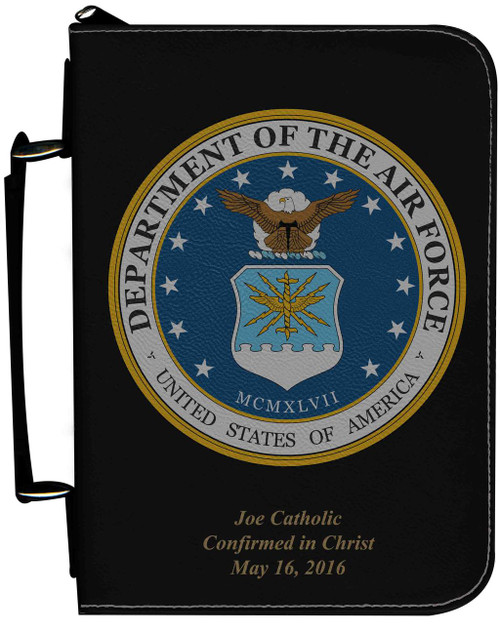 Personalized Bible Cover with Air Force Graphic - Black