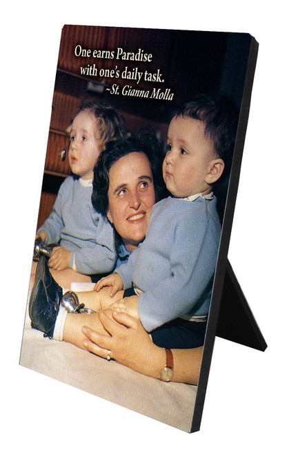 St. Gianna Molla in Library Vertical Desk Plaque