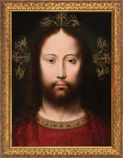 Head of Christ by Gerard David - Gold Framed Art