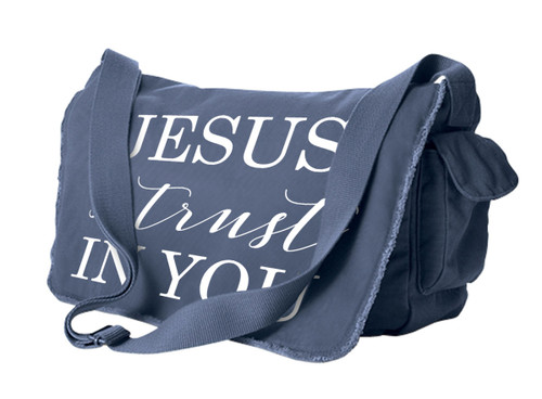 Jesus, I Trust in You Blue Messenger Bag