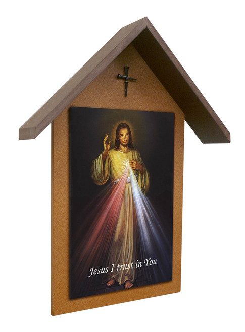 Divine Mercy Simple Poly Wood Outdoor Shrine