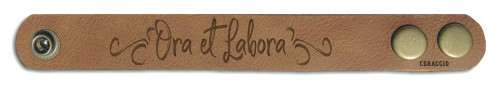 "Ora Et Labora" Rustic Leather Bracelet