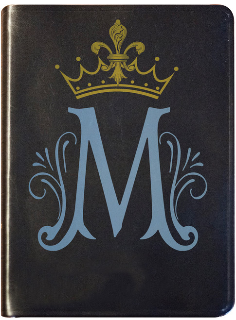 Personalized Catholic Bible with Marian Symbol- Black Bonded Leather RSVCE