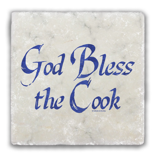 God Bless the Cook Tumbled Stone Tile