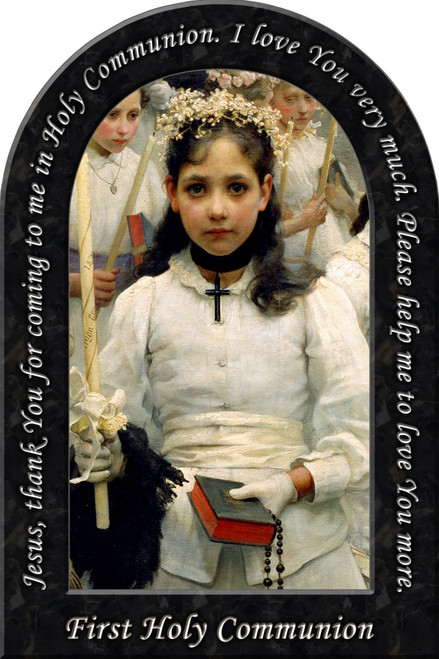 After the First Holy Communion (Detail 1 Girl) Prayer Arched Magnet