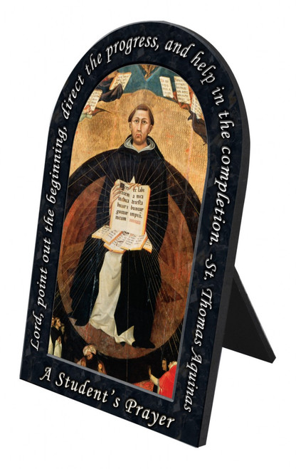 St. Thomas Aquinas Prayer Arched Desk Plaque