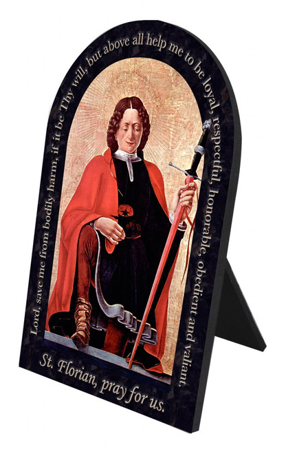 St. Florian Firefighter's Prayer Arched Desk Plaque