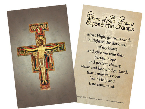 San Damiano Prayer Before a Crucifix Holy Card