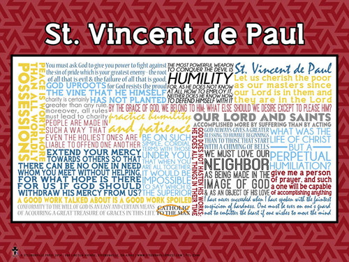 Saint Vincent de Paul Quote Poster