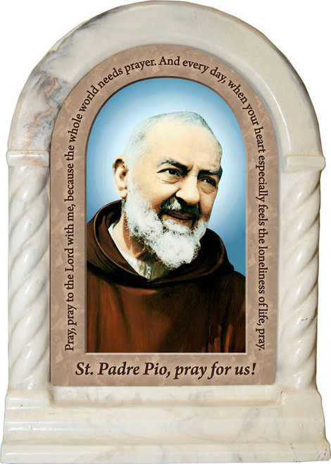 St. Padre Pio Prayer Holy Water Font - Catholic to the Max - Online  Catholic Store