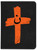 Personalized Catholic Bible with Orange Cross Cover - Black NABRE