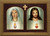 Traditional Sacred & Immaculate Hearts - Matted and Gold Framed Art