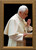Pope Benedict Praying Rosary - Gold Framed Art