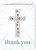 Light Floral Cross Thank You Note Card