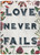 "Love Never Fails" Rectangular Glass Cutting Board