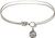 Oval Bangle Bracelet with Pewter Guardian Angel Charm