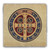 Benedictine Medal Front Tumbled Stone Coaster