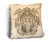 Mary, Queen of Heaven Woodcut Rustic Pillow