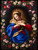 Our Lady in a Garland of Roses Rustic Wood Plaque