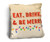 "Eat, Drink, and Be Merry" Rustic Pillow