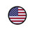 USA Flag Circle Iron-On Patch