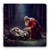 Santa at the Manger Tumbled Stone Coaster