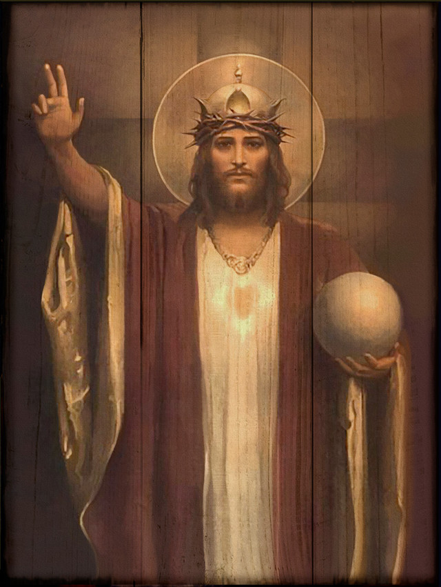 Christ the King by Chambers Restored Rustic Wood Plaque - Catholic to ...