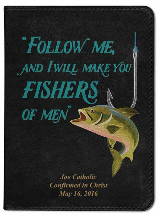 Personalized Catholic Fisherman's Bible - Black NABRE