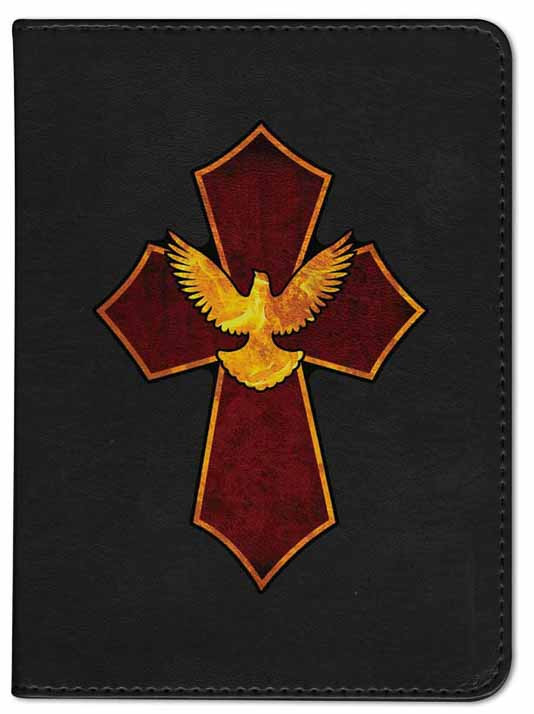 Personalized Catholic Bible with Holy Spirit Cross Cover - Black NABRE