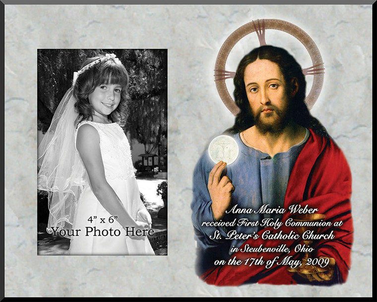 Christ with the Eucharist Personalized Photo Plaque