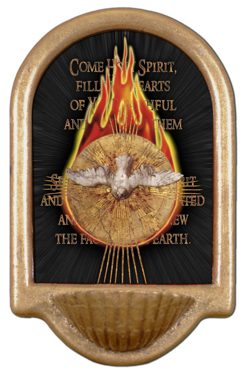 Holy Spirit with Fire Holy Water Font