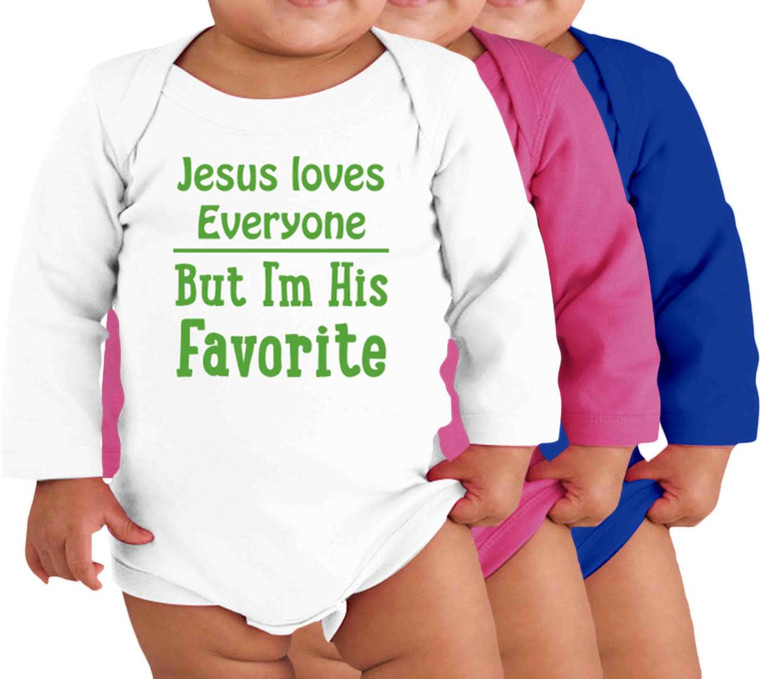 Jesus Loves Everyone Long-Sleeve Baby Onesie