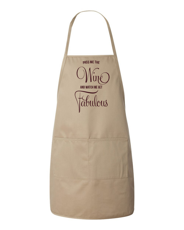 Fabulous With Wine Apron (Natural)