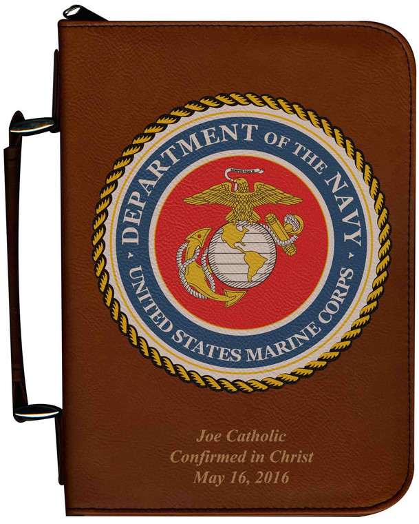 Personalized Bible Cover with Marine Graphic - Tawny