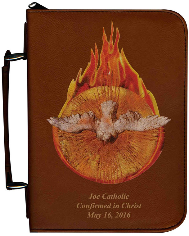 Personalized Bible Cover with Holy Spirit Fire Graphic - Tawny Personalized Bible Cover with Holy Spirit Fire Graphic - Tawny