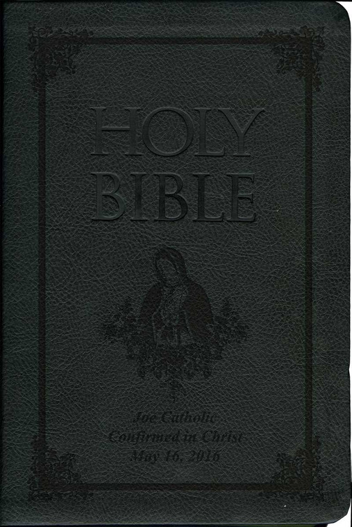 Laser Embossed Catholic Bible with Our Lady of Guadalupe Cover - Black NABRE