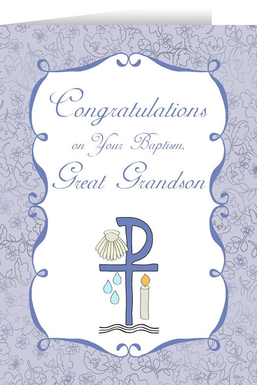 Great Grandson's Baptism Greeting Card