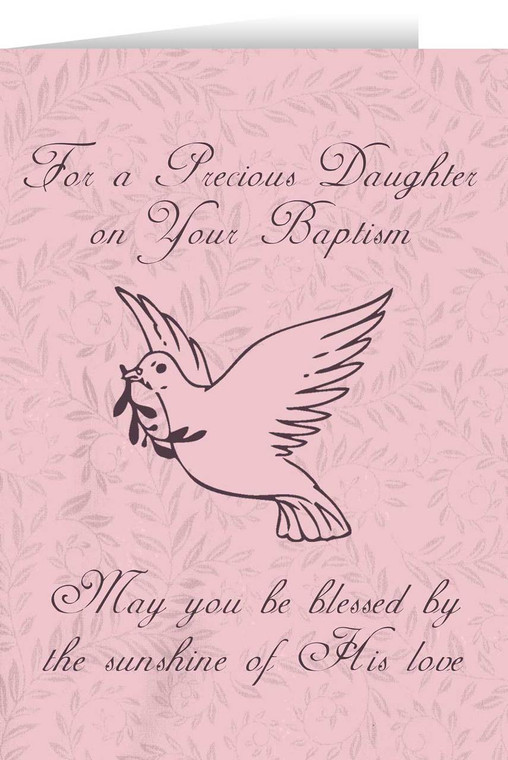 Daughter's Baptism Dove Greeting Card