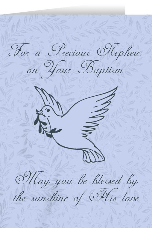 Nephew's Baptism Dove Greeting Card